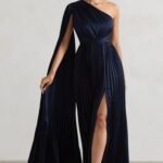 Asymmetric Split Maxi Dress With Cape Sleeve