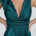 Women's Dress Deep V Pleated Maxi Dress
