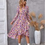 Women’s Plus-Size Elegant Floral Print Dress