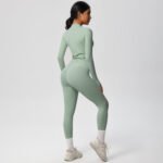 Women’s High-Waist Zipper Top & Leggings Yoga Set