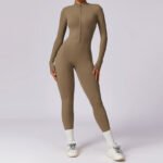 Women’s Long-Sleeve Zipper Yoga & Fitness Jumpsuit