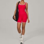 Women’s Backless Square-Neck Yoga & Fitness Romper