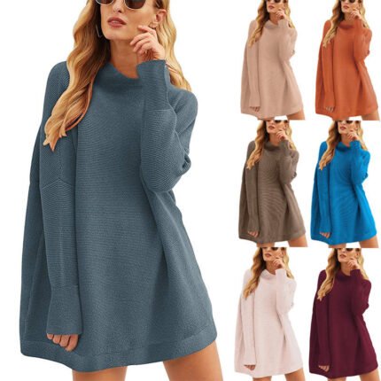 Women’s Oversized Batwing Sleeve Turtleneck Sweater