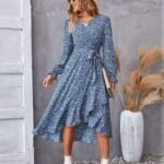 Women’s Plus-Size Elegant Floral Print Dress