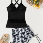 Women’s High-Waist Tummy-Control Tankini Set with Boyshorts