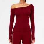 Women’s Off-Shoulder Quick-Dry Yoga & Fitness Crop Top