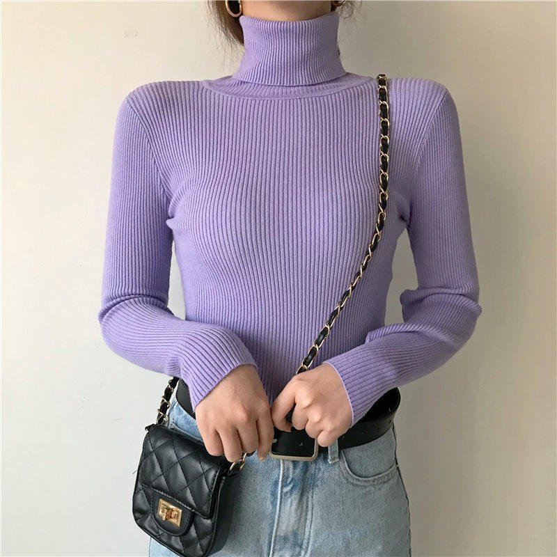 Women’s Casual Ribbed Knit Long-Sleeve Winter Sweater