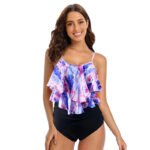Women’s Tropical Ruffle High-Waist Bikini Set