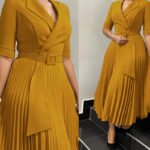 Women’s Plus-Size Printed V-Neck Split Dress
