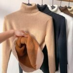 Women’s Warm Solid-Color Fleece Winter Pullover Sweater