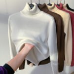 Women’s Warm Solid-Color Fleece Winter Pullover Sweater