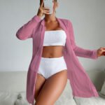 Women’s 3-Piece Bandeau Bikini Set with Beach Cover-Up