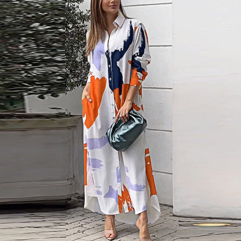 Women’s Floral Bohemian Long-Sleeve Summer Maxi Dress