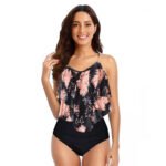 Women’s Tropical Ruffle High-Waist Bikini Set