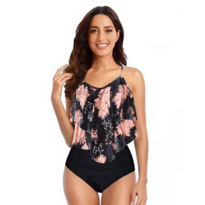 Women’s Tropical Ruffle High-Waist Bikini Set
