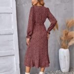 Women’s Plus-Size Elegant Floral Print Dress
