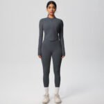 Women’s High-Waist Zipper Top & Leggings Yoga Set