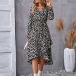 Women’s Plus-Size Elegant Floral Print Dress