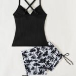 Women’s High-Waist Tummy-Control Tankini Set with Boyshorts