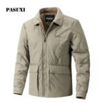 Men's 100% Polyester Corduroy Jacket Turtleneck Collar Fleece Lined Windproof Eco-Friendly Casual Winter Printing Shell