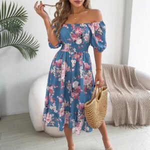Women’s Plus-Size Digital Print Chiffon Summer Dress