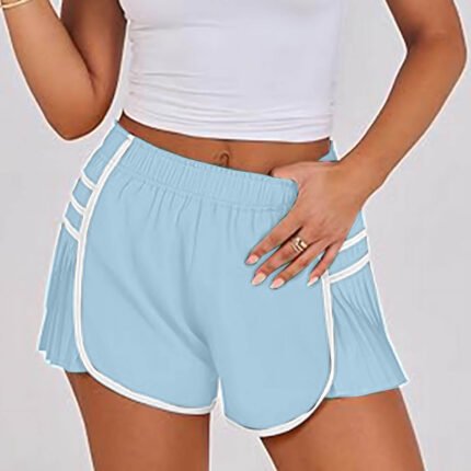 Women’s Quick-Dry Polyester Sports Shorts with Drawstring