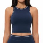 Women’s Seamless Racerback Tank Top with Built-In Sports Bra