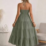 Women’s Printed Backless Strappy Maxi Party Dress