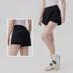 Women’s High-Waist 2-in-1 Quick-Dry Sports Shorts with Pockets