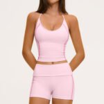 Women’s Halter Sports Bra & Shorts Yoga Set