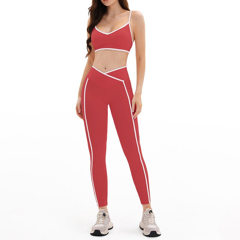 Women’s Plus-Size Halter Sports Bra & High-Waist Leggings Set