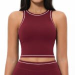 Women’s Seamless Racerback Tank Top with Built-In Sports Bra