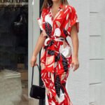 Women’s Plus-Size Polka Dot Print Summer Dress