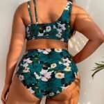 Women’s Plus-Size High-Waist Tummy-Control Floral Bikini Set
