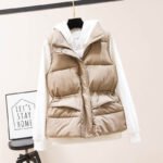 Women’s Lightweight Warm Puffer Vest with Stand-Up Collar
