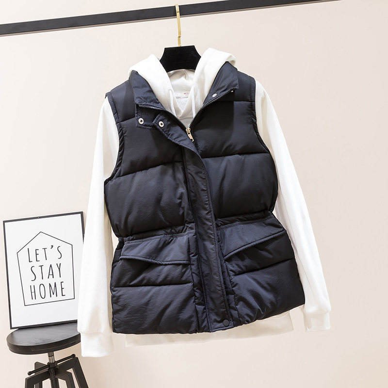 Women’s Lightweight Warm Puffer Vest with Stand-Up Collar