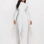 Women’s Long-Sleeve Wide-Leg One-Piece Jumpsuit