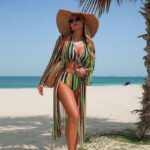 Women’s 3-Piece V-Neck Bikini Set with Sun-Protection Cover-Up