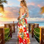 Women’s Elegant A-Line Ruffle Summer Maxi Dress