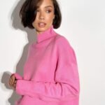 Women’s Soft Solid Turtleneck Long-Sleeve Sweater