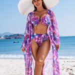 Women’s 3-Piece Floral Bikini Set with Cover-Up Dress