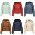 Women’s Hooded Quilted Puffer Jacket with Zipper Pockets