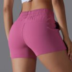 Women’s High-Waist Quick-Dry Sports Shorts with Pockets