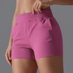Women’s High-Waist Quick-Dry Sports Shorts with Pockets