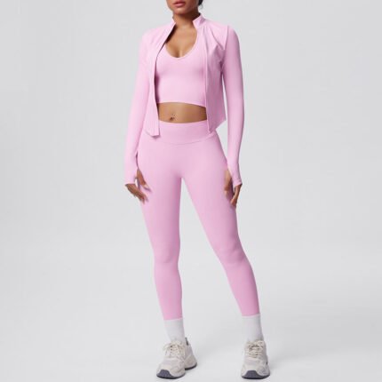 Women’s 3-Piece High-Waist Seamless Gym & Yoga Set