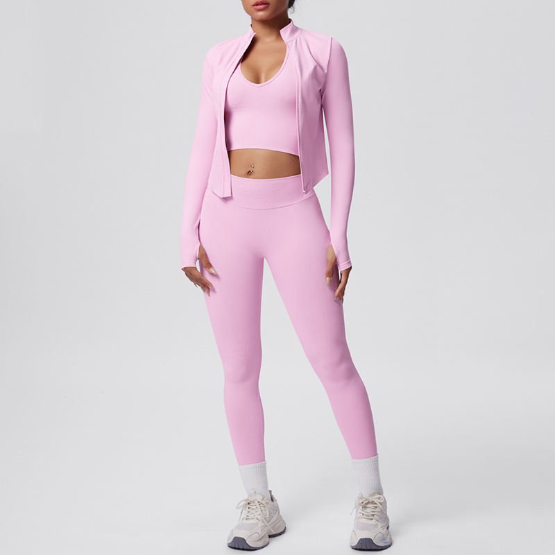 Women’s 3-Piece High-Waist Seamless Gym & Yoga Set