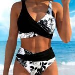 Women’s Leopard Print Cutout Tankini Swimsuit Set