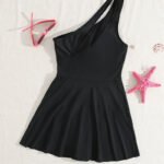 Women’s One-Shoulder Cutout Skirted Swimsuit