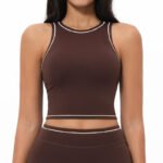 Women’s Seamless Racerback Tank Top with Built-In Sports Bra