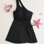 Women’s One-Shoulder Cutout Skirted Swimsuit